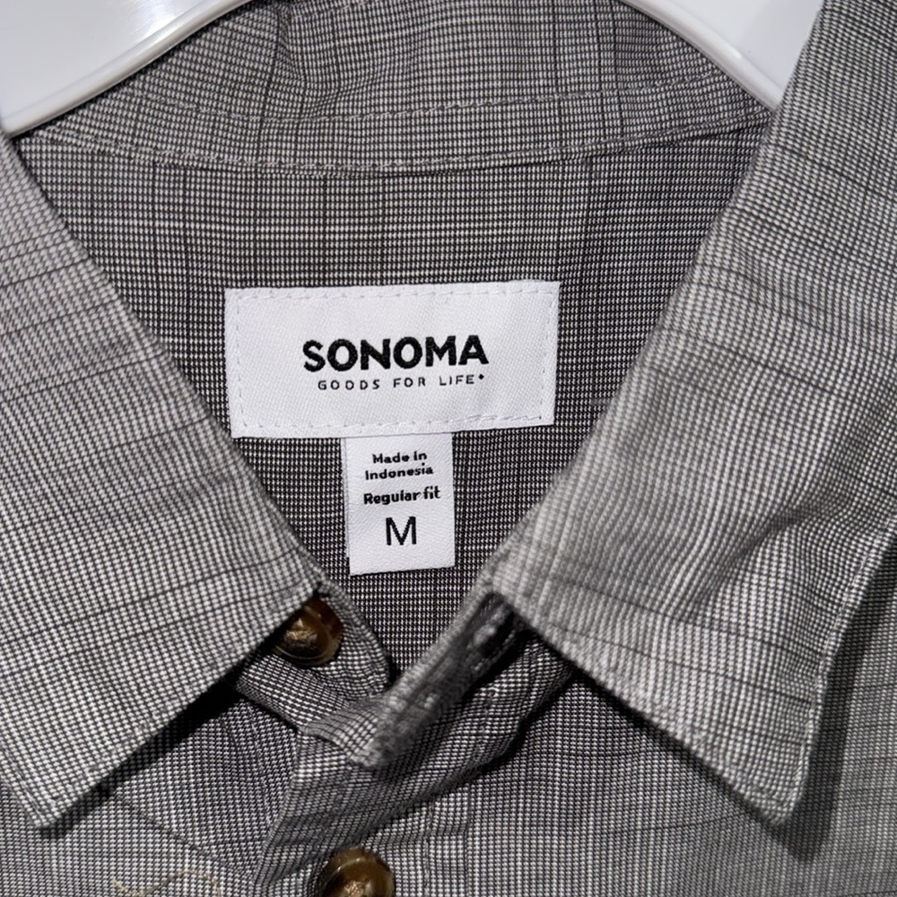 Sonoma Charcoal Short Sleeve Shirt boys medium button down NeW - Picture 3 of 4